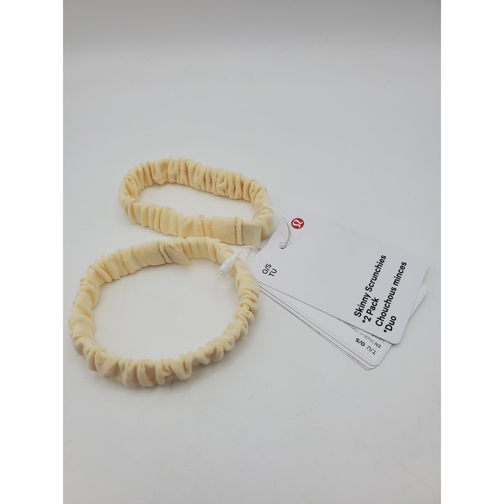 Rare Lululemon Skinny Scrunchie 2-Pk - Buttercream Yellow NWT
